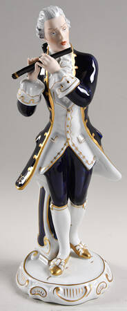 Royal Dux Figurine (Older Mark) Man Playing A Flute - No Box