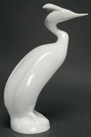 Royal Dux Figurine (Older Mark) Heron-(White) - No Box