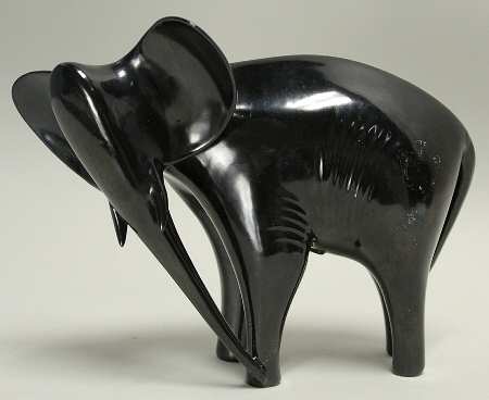 Royal Dux Figurine (Older Mark) Elephant-(Black) - No Box