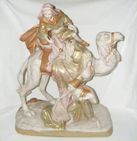 Royal Dux Figurine (Older Mark) Desert Camel&Rider W/ Boy - No Box 60