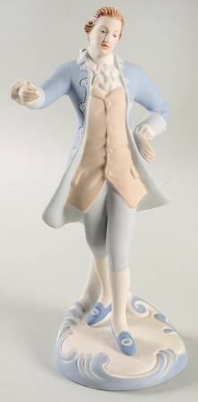 Royal Dux Figurine (Older Mark) Rococo Man-Blue Matte - No Box