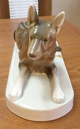 Royal Dux Figurine (Older Mark) German Shepared Lying Down - No Box