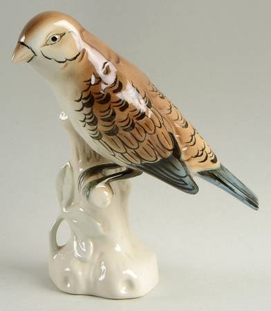 Royal Dux Figurine (Older Mark) Brown Bird On Branch - No Box