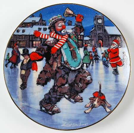 Emmett Kelly Christmas Plate Holiday Skater - Boxed