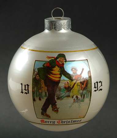 Norman Rockwell-Ball Ornament On The Ice - Boxed