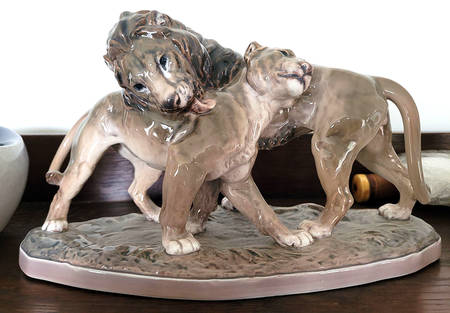 Dahl Jensen Figurine Lion & Lioness - No Box