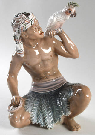 Dahl Jensen Figurine Man With Cockatoo - No Box