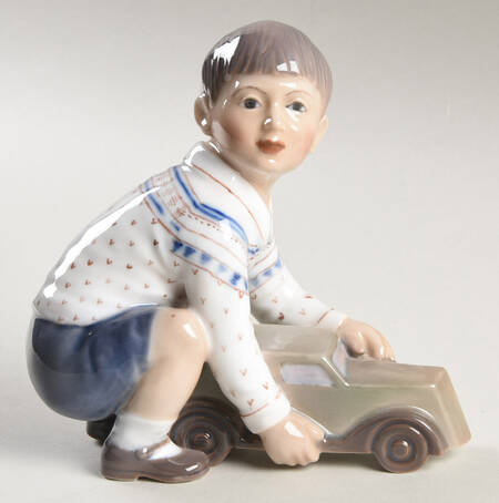 Dahl Jensen Figurine Boy With Truck - No Box