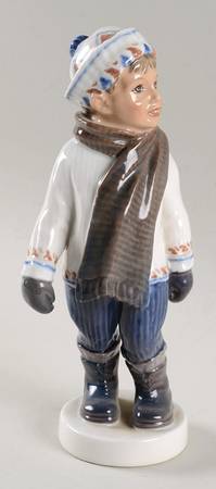 Dahl Jensen Figurine Boy In Winter Clothes - No Box