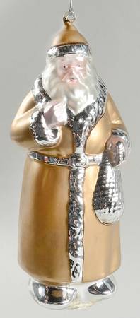 Mercury Glass Ornaments Old World Santa (Gold) - Boxed