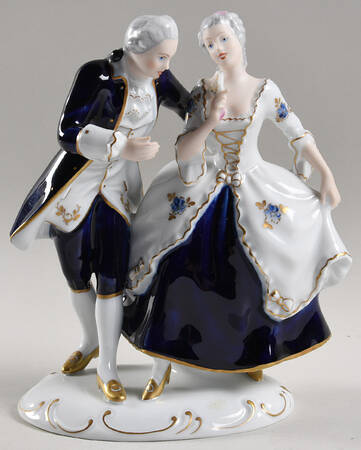 Royal Dux Figurine #2(Newer) Victorian Couple-Blue - No Box