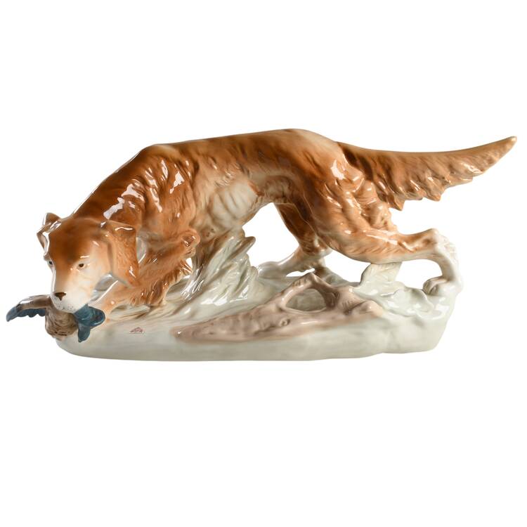 Royal Dux Figurine #2(Newer) Hunting Dog - No Box 60