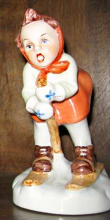 Royal Dux Figurine #2(Newer) Girl Skiing - No Box