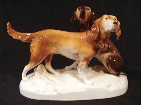 Royal Dux Figurine #2(Newer) Hunting Dogs - No Box