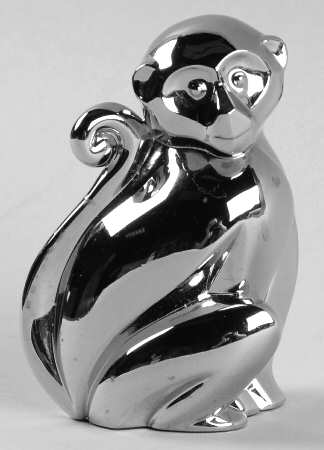 Animal Figurine-Miniature Monkey- Nickel Plated - Boxed