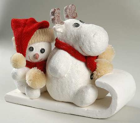 Billy Buttons Figurines Billy And Moose On Sled - Boxed