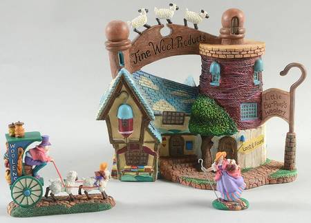 Storybook Village Little Bo-Peep Woolery-Set Of 3 - Boxed