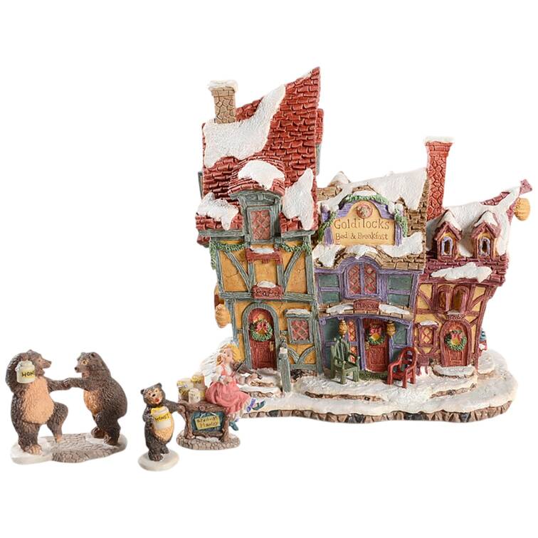 Storybook Village Goldilocks Bed & Breakfast-Set Of 4 - Boxed