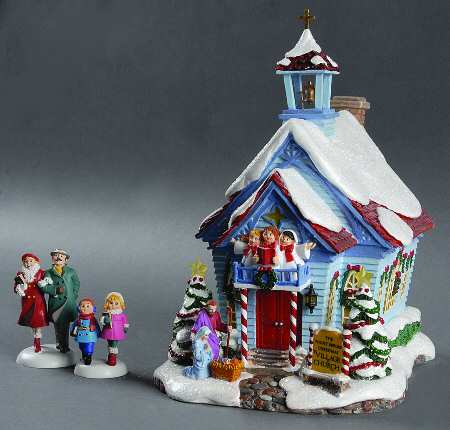 Storybook Village Night Before Christmas Church-S/3 - Boxed