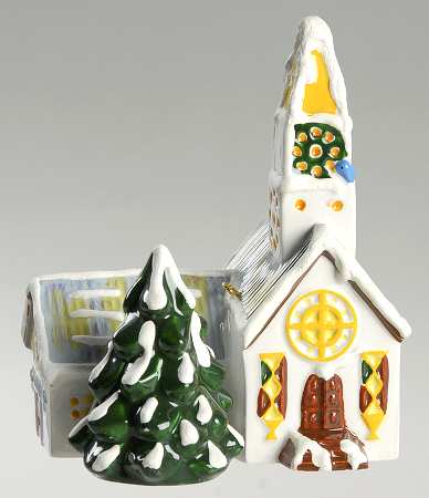 Snow Village Ornament Steepled Church - Boxed
