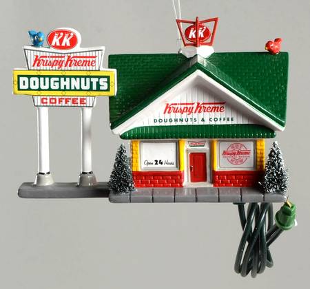 Snow Village Ornament Krispy Kreme Doughnut Shop - Boxed
