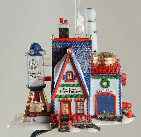 North Pole Ornament Real Plastic Snow Factory-Lighted - Boxed