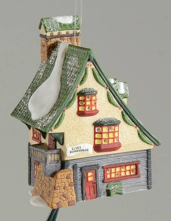 North Pole Ornament Elf Bunkhouse-Lighted - Boxed