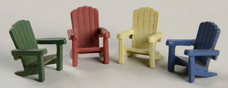 Seasons Bay Adirondack Chairs-Set Of 4-Pewter - Boxed