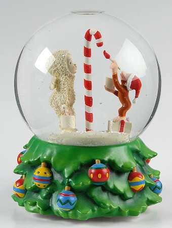 Snowbabies Guest Collection Snowglobes Peppermint Painters-Santa Is Coming To T - Boxed