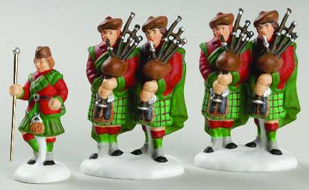 Twelve Days of Dickens Village Ten Pipers Piping-Set Of 3 - Boxed