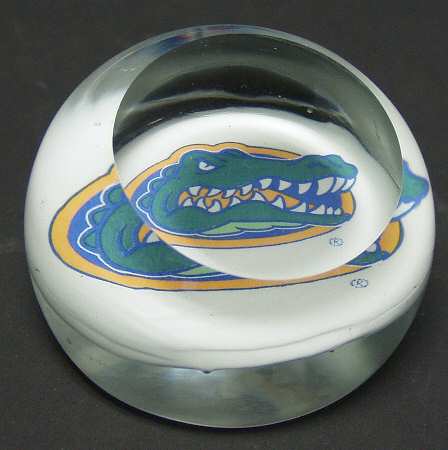Collegiate Glass Paperweight University Of Florida - Boxed