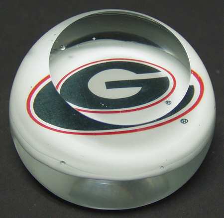 Collegiate Glass Paperweight University Of Georgia-1 - Boxed