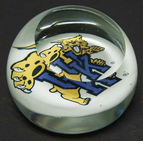 Collegiate Glass Paperweight University Of Kentucky - Boxed