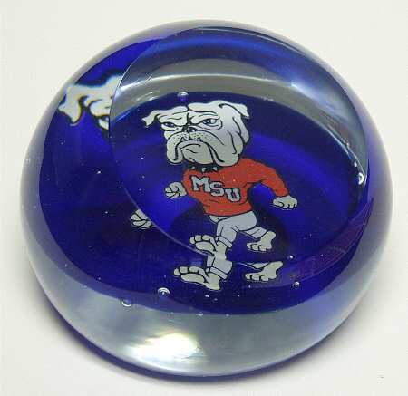 Collegiate Glass Paperweight Mississippi State University - Boxed