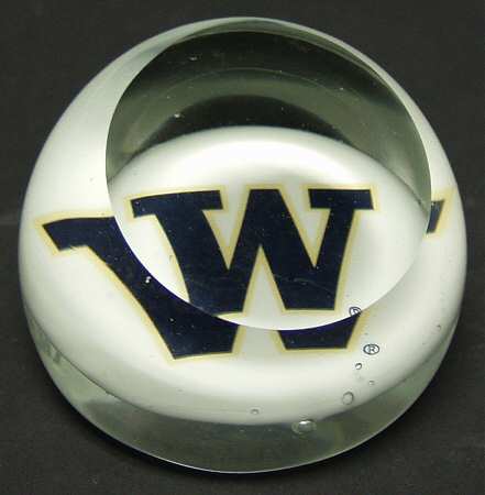 Collegiate Glass Paperweight University Of Washington - Boxed