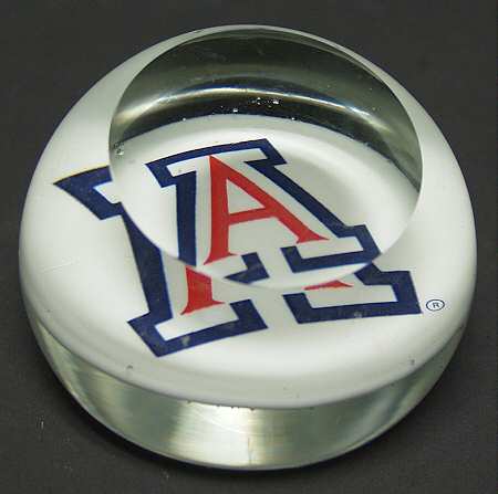 Collegiate Glass Paperweight University Of Arizona-2 - Boxed