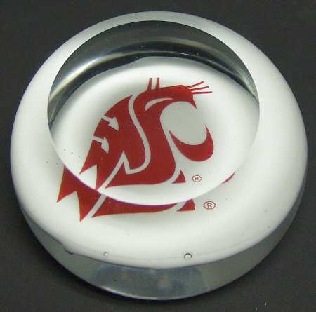 Collegiate Glass Paperweight Washington State University - No Box