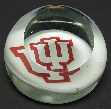 Collegiate Glass Paperweight Indiana University - Boxed