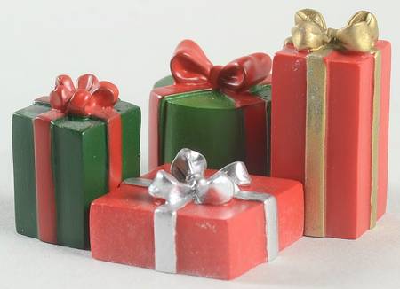 General Village Accessories Christmas Packages-Set Of 4 - With Box Bx876