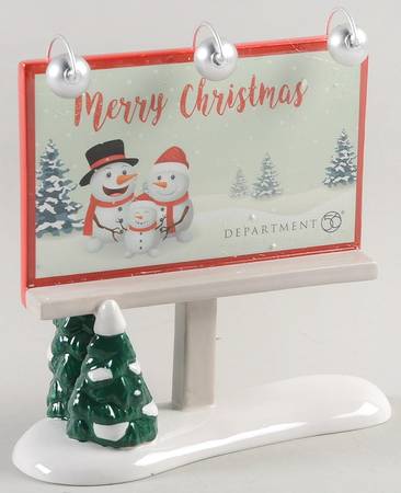 General Village Accessories Merry Christmas Billboard - With Box Bx879