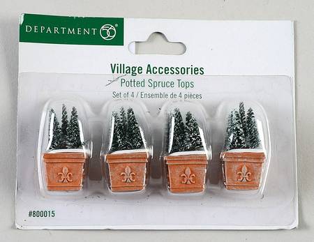 General Village Accessories Potted Spruce Tops -