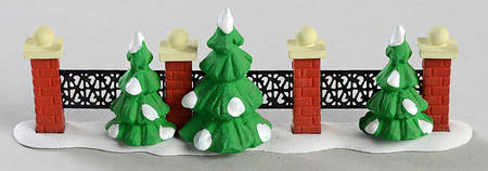 General Village Accessories Courtyard Fence-Tree-Lined-Single - No Box 224a