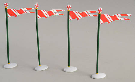 General Village Accessories Peppermint Pennants-Set Of 4 - With Box Bx911