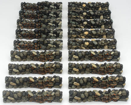 General Village Accessories Fieldstone Wall-18 Pc Set - Bx414 With Box