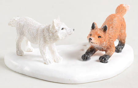 General Village Accessories White Christmas Fox Face Off - With Box Bx934