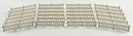 General Village Accessories White Picket Fence-Set Of 24 - Boxed