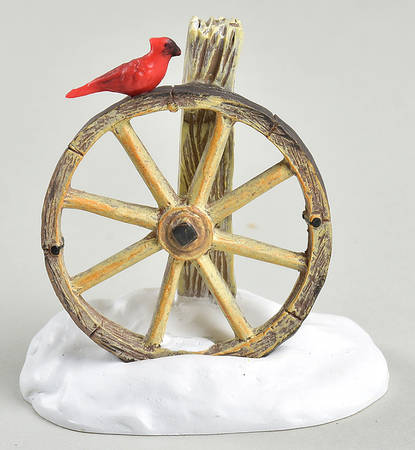 General Village Accessories Cardinal Christmas Wagon Wheel - With Box Bx955