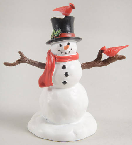 General Village Accessories Cardinal Christmas Snowman - With Box Bx954