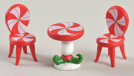 General Village Accessories Peppermint Table & Chairs-Set Of 3 - With Box Bx975