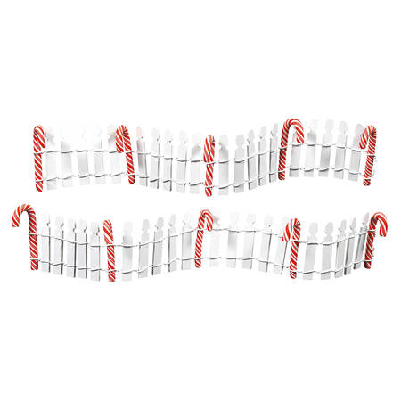 General Village Accessories Delicious Candy Cane Fence - With Box Bx983